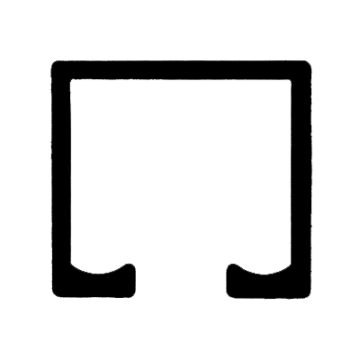 Prosty, minimalistyczny kształt graficzny.